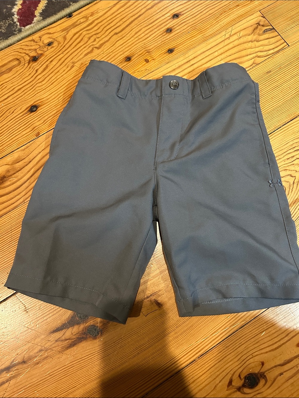 Under Armour Boy’s Gray Athletic Flat-Front Shorts